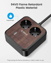 Carica l'immagine nel visualizzatore di Gallery, Presa Multipla Wood Grain 2 Slot Con USB, Presa Da Tavolo 5 in 1 2500 W/10 A, P