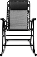 Carica l'immagine nel visualizzatore di Gallery, - Sedia a Dondolo Pieghevole, Nero