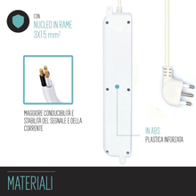 Carica l'immagine nel visualizzatore di Gallery, Multipresa a 6 Posti, Ciabatta Elettrica Con 6 Prese Italiane 10A E Schuko (Tede