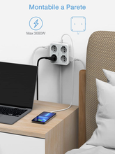 Carica l'immagine nel visualizzatore di Gallery, Ciabatta Multipresa Con USB, Multipresa Elettrica Con 4 Schuko E 4 Bivalenti 10A