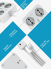 Carica l'immagine nel visualizzatore di Gallery, Ciabatta Multipresa Con USB, Multipresa Elettrica Con 4 Schuko E 4 Bivalenti 10A