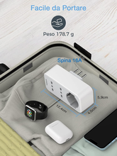Carica l'immagine nel visualizzatore di Gallery, Presa Multipla Salvaspazio, Prese Multiple Elettriche Con 1 Polivalenti E 2 Biv