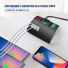 Carica l'immagine nel visualizzatore di Gallery, Multipresa Da Scrivania/Tavolo Con 3 Presa Usb,Presa Con Interruttore Automatico
