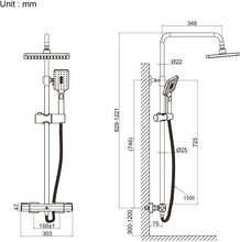 Carica l'immagine nel visualizzatore di Gallery, . by Amazon - Sistema Doccia Con Miscelatore Termostatico 40℃ Colonna Doccia Rea