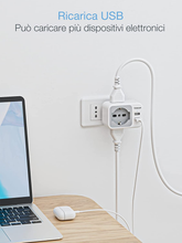 Carica l'immagine nel visualizzatore di Gallery, Presa Multipla Con Spina 10A, Presa Multipla Salvaspazio Con 1 Presa Schuko E 2