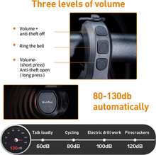 Carica l'immagine nel visualizzatore di Gallery, Campanello Bici, Allarme Clacson Elettrico, Volume Regolabile 130 Decibel, Clacs