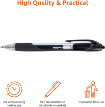 Carica l'immagine nel visualizzatore di Gallery, - Penne a Scatto Con Inchiostro Gel Nero, Punta Fine, Confezione Da 12