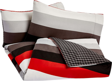 Carica l'immagine nel visualizzatore di Gallery, - Set Copripiumino in Microfibra, 230 X 220 Cm, Rosso a Strisce (Red Simple Stri