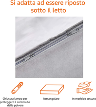 Carica l'immagine nel visualizzatore di Gallery, - Contenitore Portaoggetti Sottoletto, Con Chiusura Lampo, Confezione Da 2