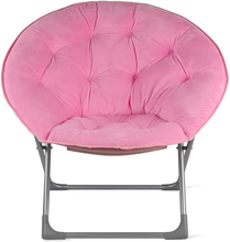 Carica l'immagine nel visualizzatore di Gallery, - Sedia a Disco in Pelliccia Sintetica Con Struttura in Metallo
