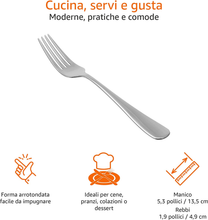 Carica l'immagine nel visualizzatore di Gallery, - Forchette Da Tavola in Acciaio Inox Con Bordo Arrotondato, Confezione Da 12 Pe