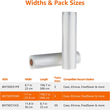 Carica l'immagine nel visualizzatore di Gallery, - Rotoli Sottovuoto per Alimenti, 28 Cm X 500 Cm, Pacco Da 2