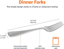 Carica l'immagine nel visualizzatore di Gallery, - Forchette Da Tavola in Acciaio Inox Con Bordo Arrotondato, Confezione Da 12 Pe