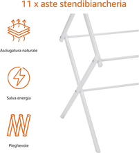 Carica l'immagine nel visualizzatore di Gallery, - Stendibiancheria Pieghevole, Bianco, Metallo