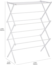 Carica l'immagine nel visualizzatore di Gallery, - Stendibiancheria Pieghevole, Bianco, Metallo