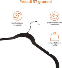 Carica l'immagine nel visualizzatore di Gallery, - Gruccia in Velluto per Abiti E Camicie, 30 Pezzi, Nero