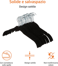 Carica l'immagine nel visualizzatore di Gallery, - Gruccia in Velluto per Abiti E Camicie, 30 Pezzi, Nero