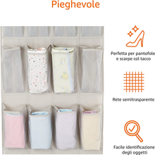 Carica l'immagine nel visualizzatore di Gallery, , Portascarpe Da Posizionare Sopra La Porta, Può Contenere 12 Paia Di Scarpe Di