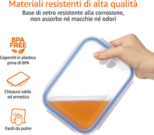 Carica l'immagine nel visualizzatore di Gallery, - Contenitori per Alimenti, in Vetro, Con Coperchi, 14 Pezzi (7 Contenitori + 7