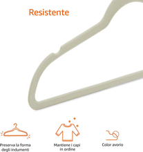 Carica l'immagine nel visualizzatore di Gallery, - Gruccia in Velluto Con Portapantaloni, 50 Pezzi, Avorio