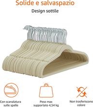 Carica l'immagine nel visualizzatore di Gallery, - Gruccia in Velluto Con Portapantaloni, 50 Pezzi, Avorio