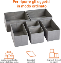 Carica l'immagine nel visualizzatore di Gallery, - Organizer in Tessuto per Cassetto, Set Di 6