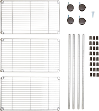 Carica l'immagine nel visualizzatore di Gallery, - Scaffalatura a 3 Ripiani, Su Rotelle, Cromo
