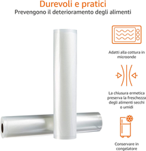Carica l'immagine nel visualizzatore di Gallery, - Rotoli Sottovuoto per Alimenti, 30 Cm X 600 Cm, Pacco Da 2