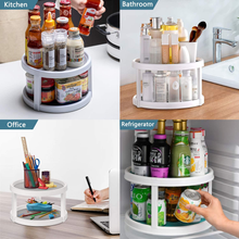 Carica l'immagine nel visualizzatore di Gallery, Organizer Cucina a 2 Livelli, Portaspezie Girevole in Plastica Priva Di BPA, Por