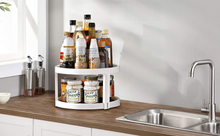 Carica l'immagine nel visualizzatore di Gallery, Organizer Cucina a 2 Livelli, Portaspezie Girevole in Plastica Priva Di BPA, Por