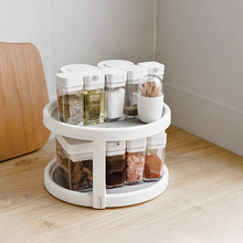 Carica l'immagine nel visualizzatore di Gallery, Organizer Cucina a 2 Livelli, Portaspezie Girevole in Plastica Priva Di BPA, Por