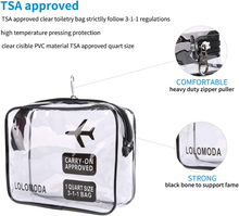 Carica l'immagine nel visualizzatore di Gallery, Beauty Case Trasparente, 2 Sacchetti Trasparenti per Aeroplano, Beauty Case per