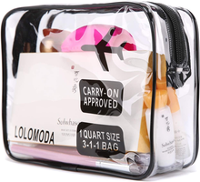 Carica l'immagine nel visualizzatore di Gallery, Beauty Case Trasparente, 2 Sacchetti Trasparenti per Aeroplano, Beauty Case per