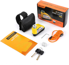 Carica l'immagine nel visualizzatore di Gallery, Bloccadisco Moto Lucchetto Moto Antifurto Con Allarme Sonoro 110DB, Blocca Disco
