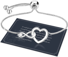 Carica l'immagine nel visualizzatore di Gallery, Cadeau Femme, Femme Bracelet Argent 925 Avec Infini Cœur R