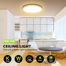 Carica l'immagine nel visualizzatore di Gallery, LED Deckenlampe Deckenleuchte 18W (=150W) Lampe Von 3000K 1600LM Wasserdicht