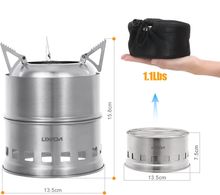 Carica l'immagine nel visualizzatore di Gallery, Kaminofen Portable Edelstahl Holzofen Licht für Kochen Picknick B