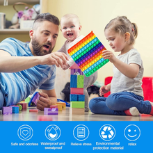Carica l'immagine nel visualizzatore di Gallery, Pop It 10X10 Mit Die Anzahl, L’Rainbow Popits Spiel, Poppit Spielzeug für Ridurr
