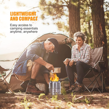 Carica l'immagine nel visualizzatore di Gallery, Kaminofen Portable Edelstahl Holzofen Licht für Kochen Picknick B