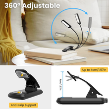 Carica l'immagine nel visualizzatore di Gallery, Lumière de Lecture, USB Rechargeable Lampe 9 Leds 3 Modalités Avec Cli