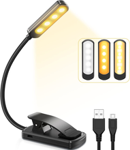 Carica l'immagine nel visualizzatore di Gallery, Lumière de Lecture, USB Rechargeable Lampe 9 Leds 3 Modalités Avec Cli