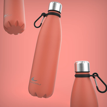 Carica l'immagine nel visualizzatore di Gallery, Flasche Stahl Edelstahl + Lederband Einstellbar + Karabiner, Thermosflasche