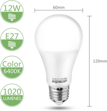 Carica l'immagine nel visualizzatore di Gallery, LED Leuchtmittel E27 Kaltlicht 6400K, 12W Entspricht 73W, 1020 Lumen A