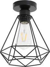 Carica l'immagine nel visualizzatore di Gallery, Plafonnier Industriel Vintage, Lustre Métal Cage Diamants Suspension