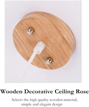 Carica l'immagine nel visualizzatore di Gallery, E27 Retro Chandelier Pendant Lamp in Wood E27 Ceiling Light Indoor in Le