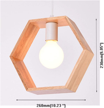 Carica l'immagine nel visualizzatore di Gallery, E27 Retro Chandelier Pendant Lamp in Wood E27 Ceiling Light Indoor in Le