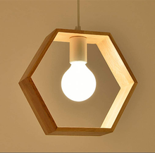 Carica l'immagine nel visualizzatore di Gallery, E27 Retro Chandelier Pendant Lamp in Wood E27 Ceiling Light Indoor in Le