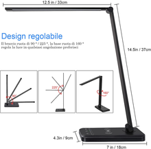 Carica l'immagine nel visualizzatore di Gallery, Lampe de Bureau LED, Table Avec Recharge sans Fil Et Porte De Ric
