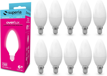 Carica l'immagine nel visualizzatore di Gallery, Superia LED Leuchtmittel E14 Oliv, 6W (Entspricht 40W), Kaltlicht 6000K, 525 Lu