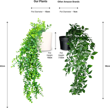 Carica l'immagine nel visualizzatore di Gallery, Ensemble De 2 Plantes Tombantes Artificielles Suspendues Avec Pots Bianchi